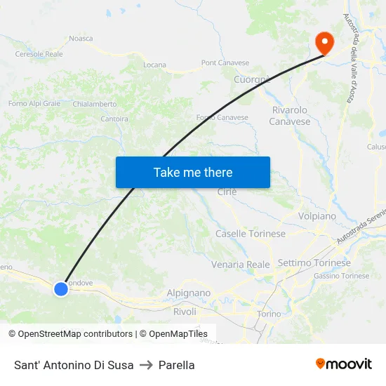 Sant'Antonino di Susa to Parella map