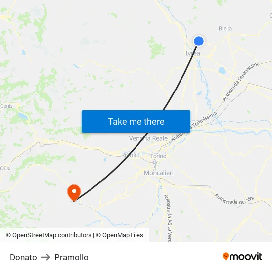 Donato to Pramollo map