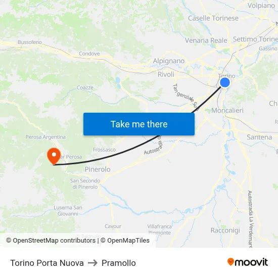 Turin Porta Nuova to Pramollo map