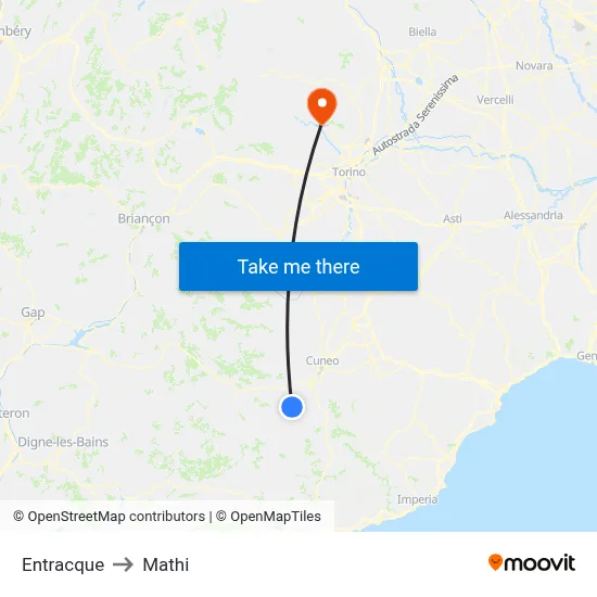 Entracque to Mathi map