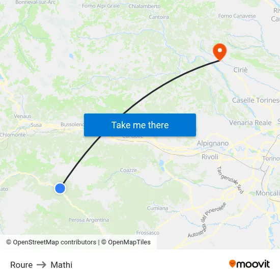 Roure to Mathi map