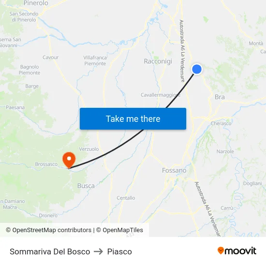 Sommariva Del Bosco to Piasco map