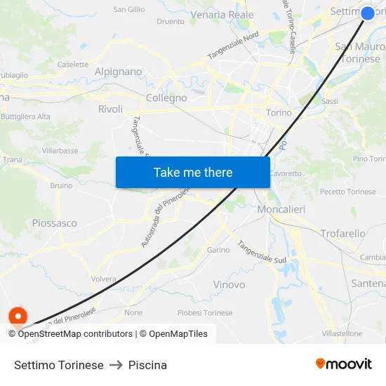 Settimo Torinese to Swimming Pool map
