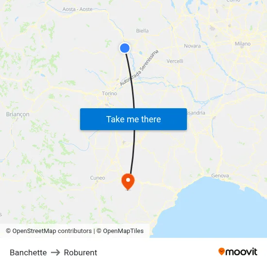 Small Banks to Roburent map