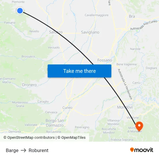 Barge to Roburent map