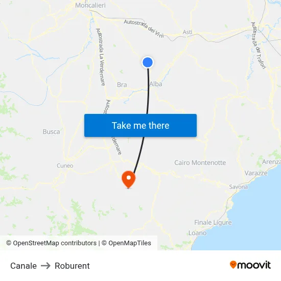 Channel to Roburent map