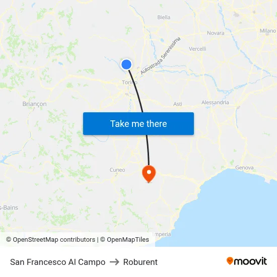 San Francesco Al Campo to Roburent map