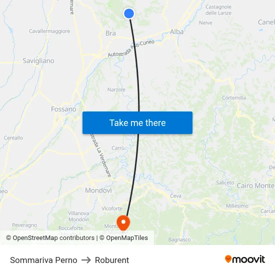 Sommariva Perno to Roburent map