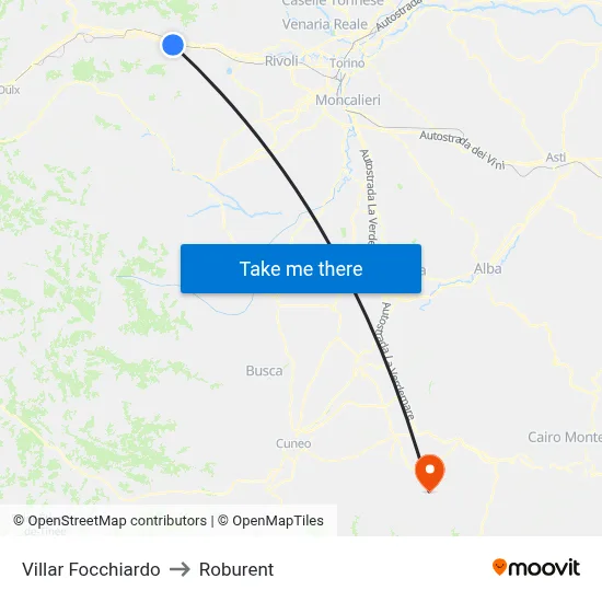 Villar Focchiardo to Roburent map