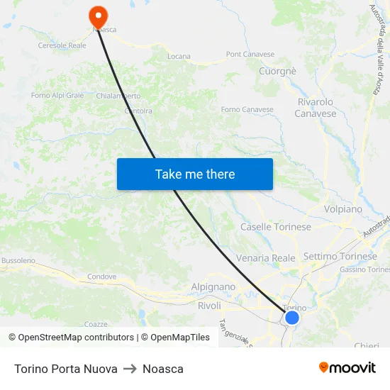 Turin Porta Nuova to Noasca map