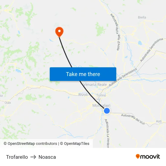Trofarello to Noasca map