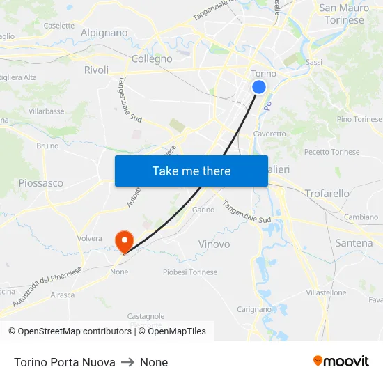 Turin Porta Nuova to None map