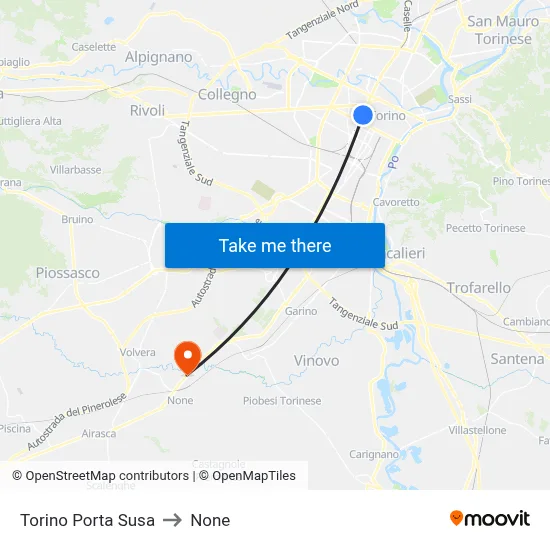 Turin Porta Susa to None map