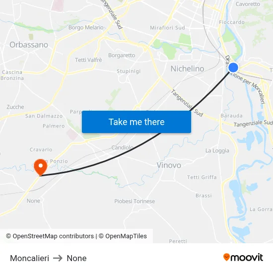 Moncalieri to None map