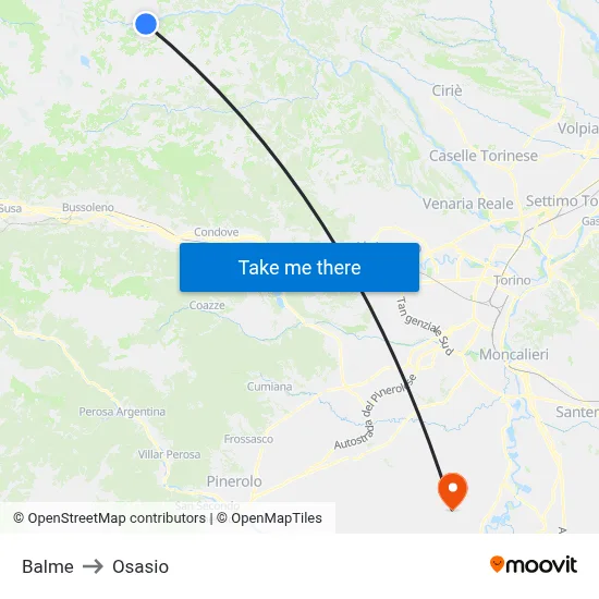 Balme to Osasio map