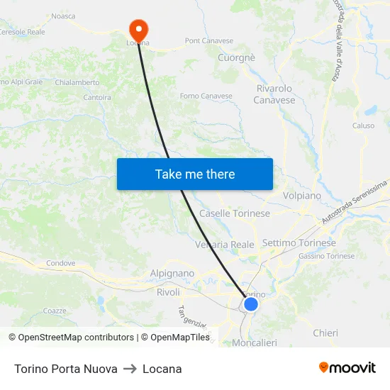 Turin Porta Nuova to Locana map