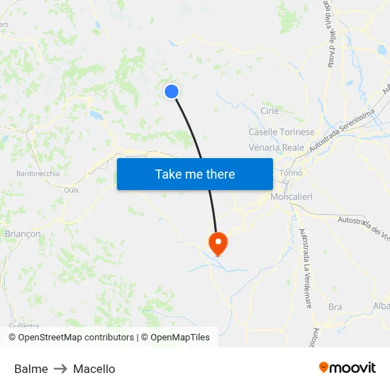 Balme to Slaughterhouse map
