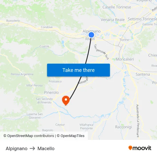 Alpignano to Slaughterhouse map