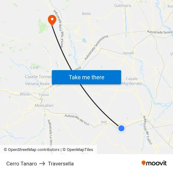 Cerro Tanaro to Traversella map