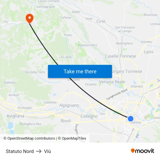 Statuto North to Viù map