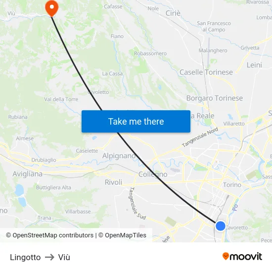 Lingotto to Viù map