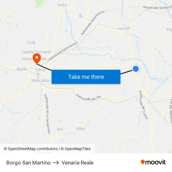 San Martino Borough to Venaria Reale map