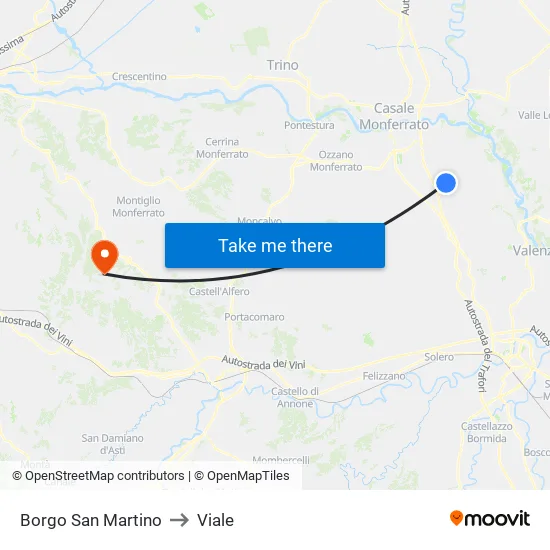 San Martino Village to Avenue map