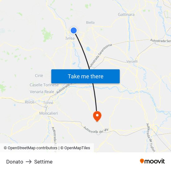 Donato to Settime map