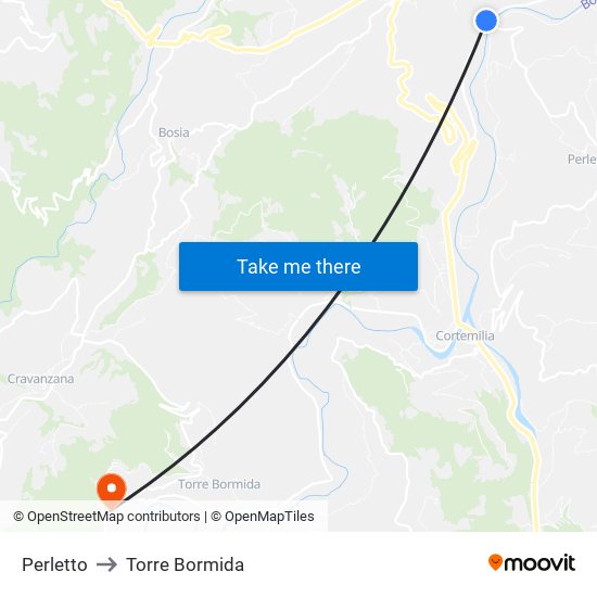 Perletto to Torre Bormida map