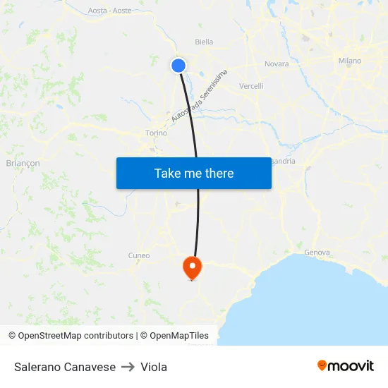 Salerano Canavese to Viola map