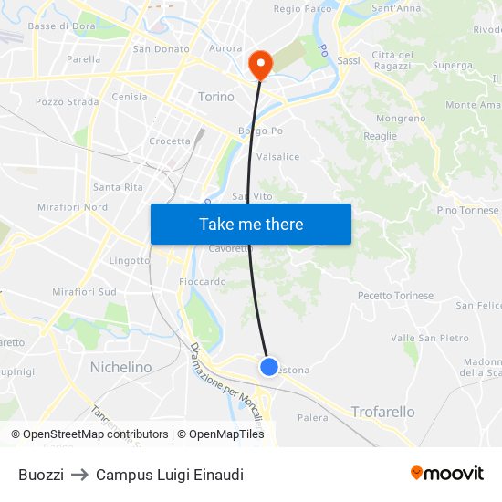 Buozzi to Campus Luigi Einaudi map