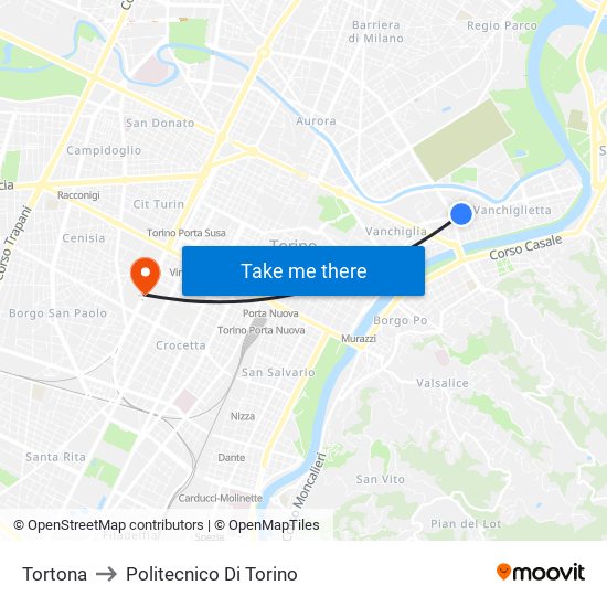 Tortona to Politecnico Di Torino map