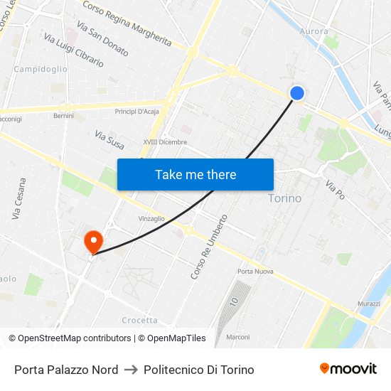Porta Palazzo Nord to Politecnico Di Torino map