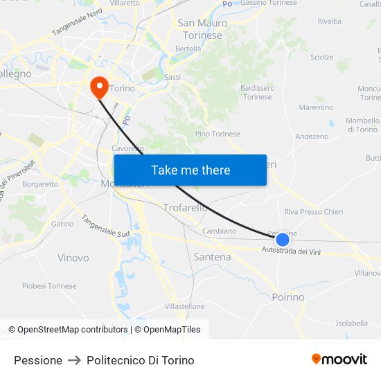 Pessione to Politecnico Di Torino map