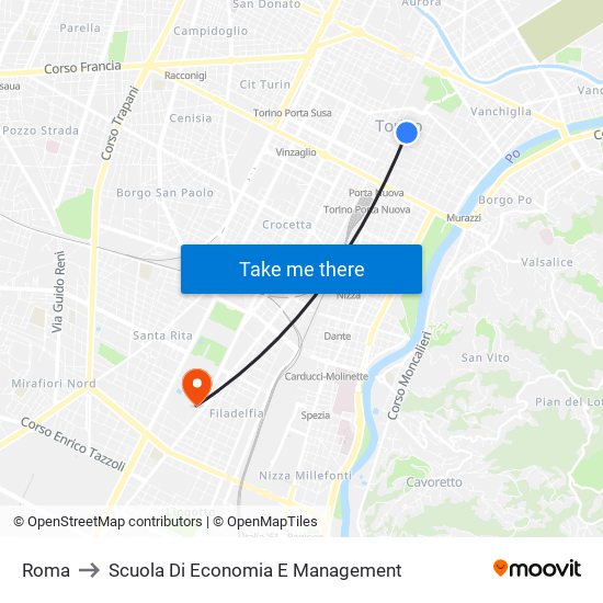 Roma to Scuola Di Economia E Management map