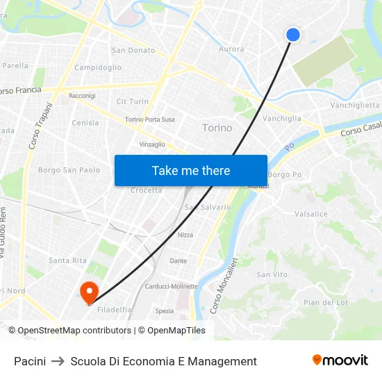 Pacini to School of Economics and Management map