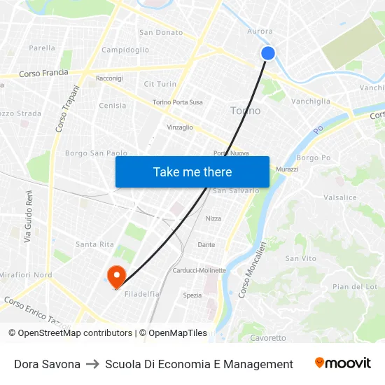 Dora Savona to School of Economics and Management map