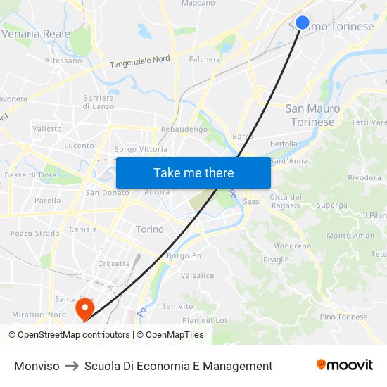 Monviso to Scuola Di Economia E Management map