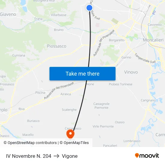 204 IV November to Vigone map