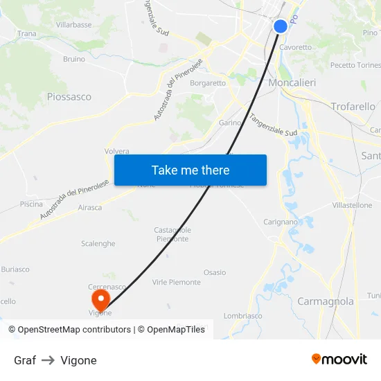 Graf to Vigone map