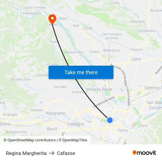 Queen Margherita to Cafasse map