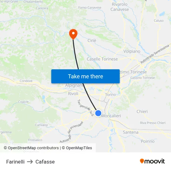 Farinelli to Cafasse map