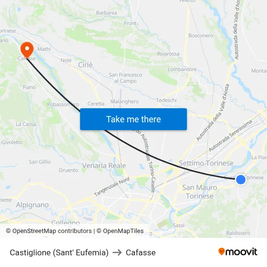 Castiglione (Saint Euphemia) to Cafasse map