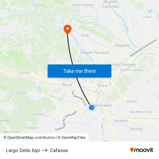 Alps Square to Cafasse map