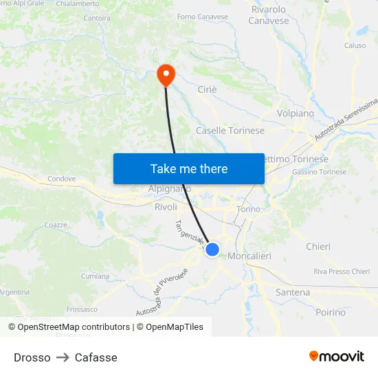 Drosso to Cafasse map