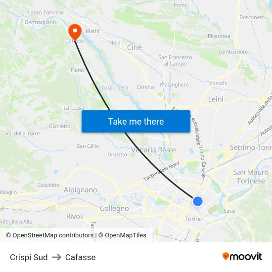 Crispi South to Cafasse map