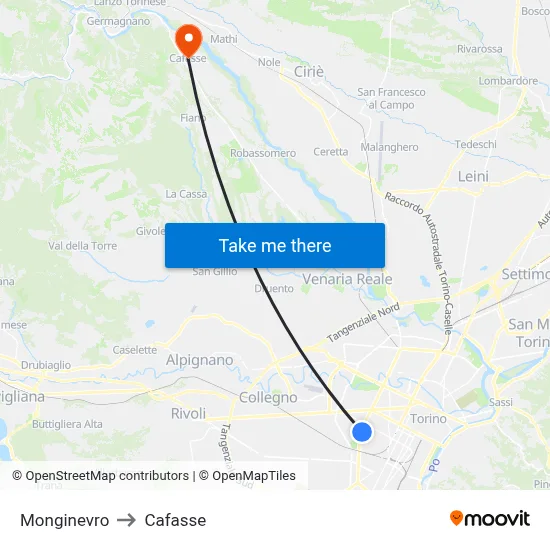 Montgenevre to Cafasse map