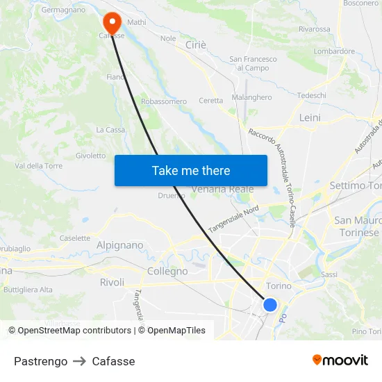 Pastrengo to Cafasse map