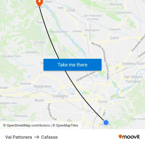 Val Pattonera to Cafasse map
