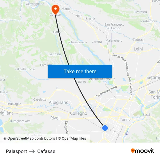 Sports Hall to Cafasse map
